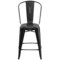 Merrick Lane Sabine Metal Indoor-Outdoor Counter Stool with Vertical Slat Back and Integrated Footrest